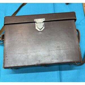 Vintage Polaroid Eagle Lock Co Leather Hard Camera Case Bag Top Grain Cowhide